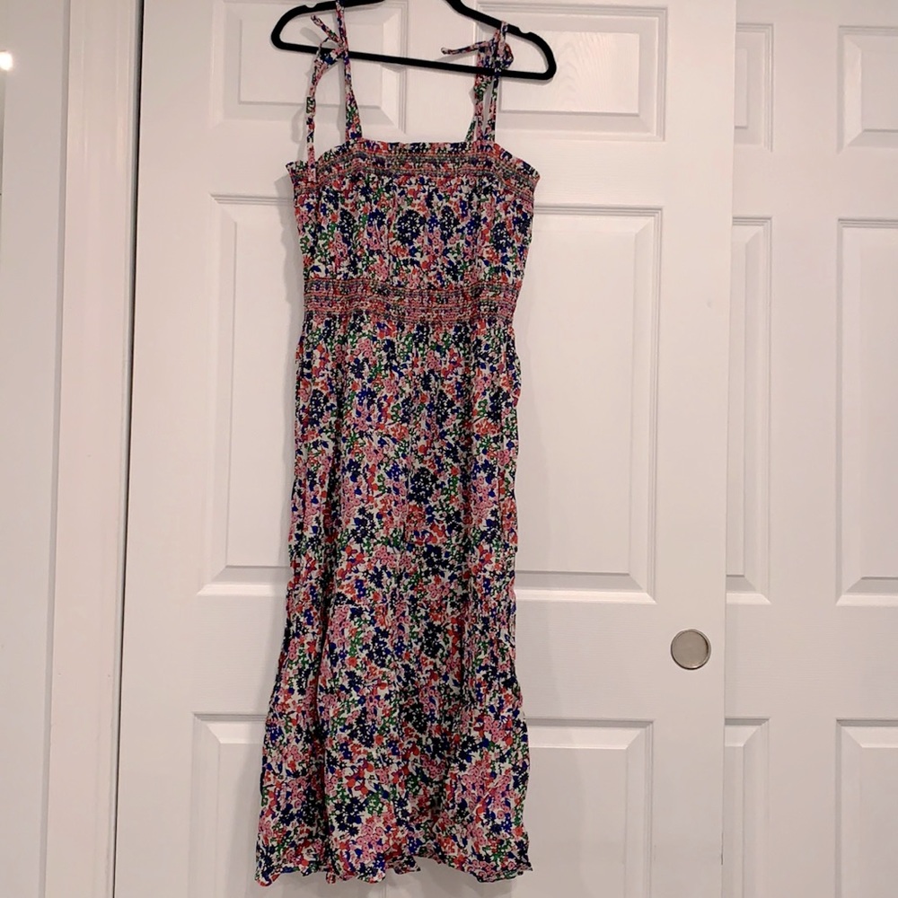 J crew floral peasant dress size M